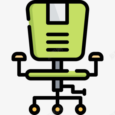 办公桌椅31号办公室线性颜色图标图标