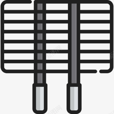 麻辣烧烤烤架烧烤2线性颜色图标图标