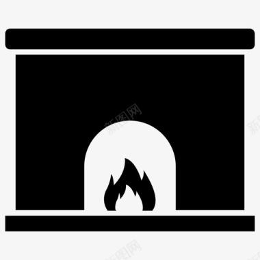壁炉加热炉颗粒炉图标图标