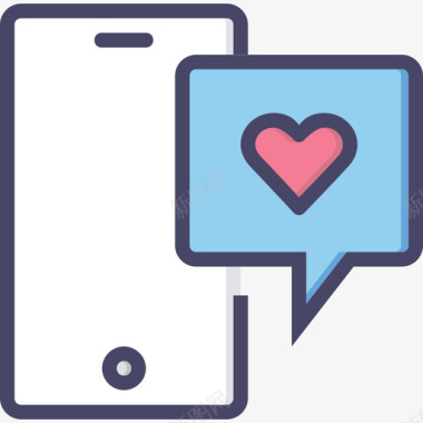 手机优惠卷手机情人节2线性颜色图标图标