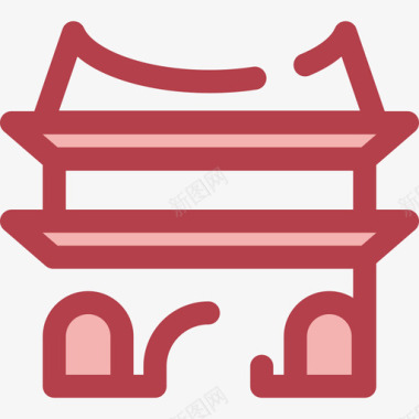 红色琵琶中国寺庙旅游18号红色图标图标