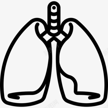 肺部13号医院直线型图标图标