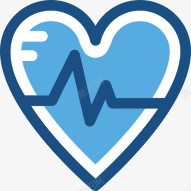 心电心电图医疗卫生双色酮图标图标