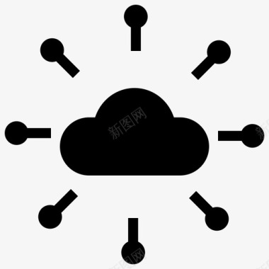 物联网背景云网络云服务器云存储图标图标