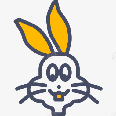 兔子复活节兔子复活节5线性颜色图标图标