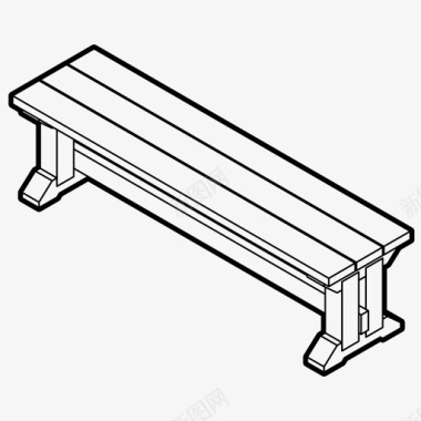 公园小品长凳公园放松图标图标