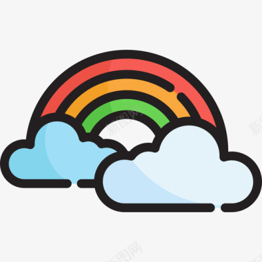 51png素材彩虹天气51线性颜色图标图标