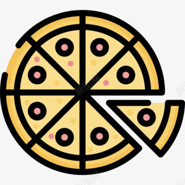 彩色生日披萨图标图标