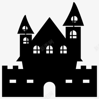 城堡万圣节闹鬼图标图标