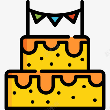 蛋糕6月2日线形颜色图标图标