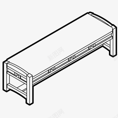 公园园林长凳公园放松图标图标
