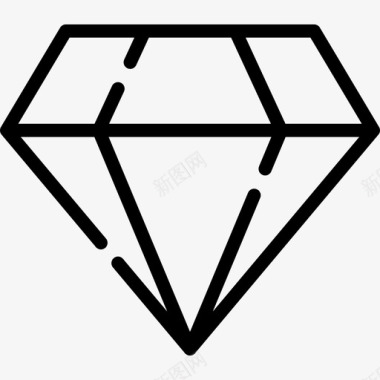 钻石电子和网络元素集合4线性图标图标