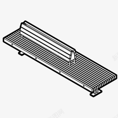公园园林长凳公园放松图标图标