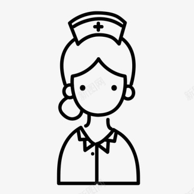护士女孩人图标图标
