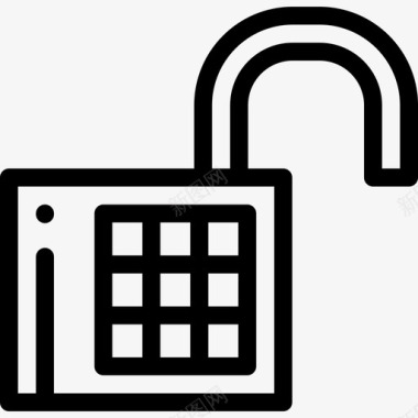 安全解锁安全23线性图标图标
