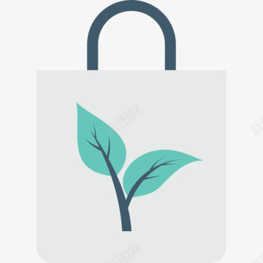 购物袋自然与生态扁平图标图标