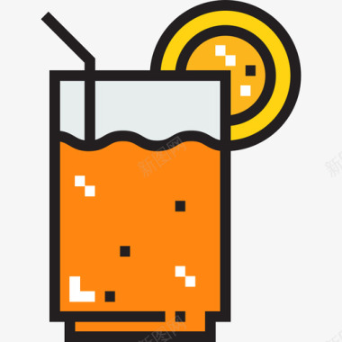 原色橙汁健康食品10原色图标图标