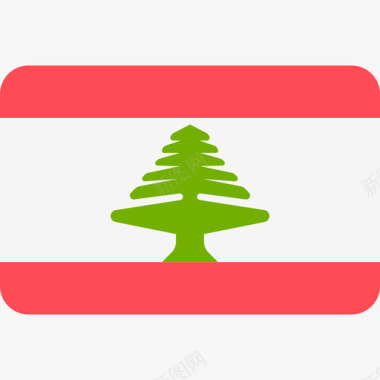 黎巴嫩国际国旗6圆形矩形图标图标