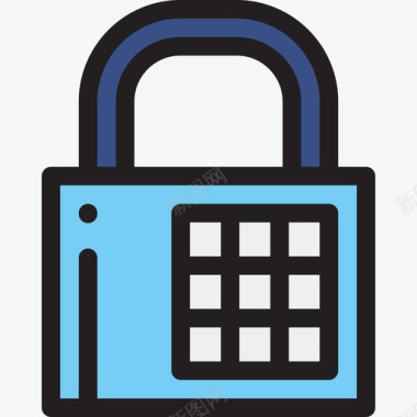 安全挂锁安全22线性颜色图标图标