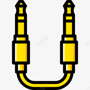 黄色的柠檬插孔连接器连接器电缆4黄色图标图标