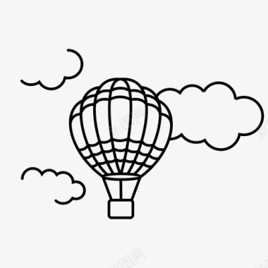 气球和云高度天空图标图标