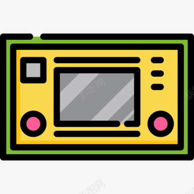线性游戏机80年代6线性颜色图标图标