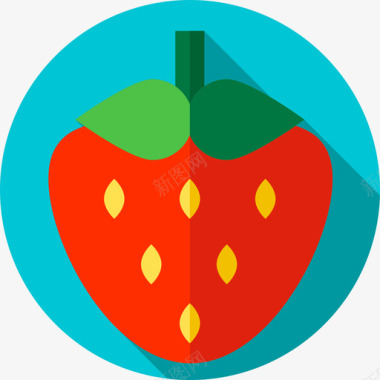 草莓健康生活方式8扁平图标图标