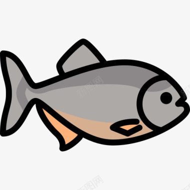 食人鱼动物25线形颜色图标图标