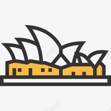 剧院悉尼歌剧院地标14黄影图标图标