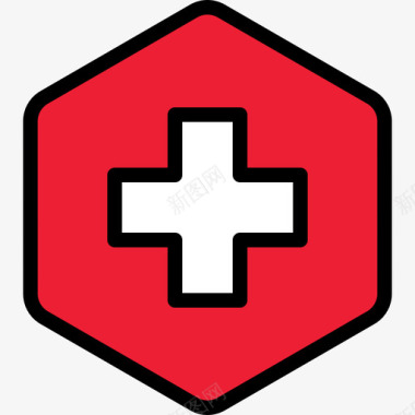 瑞士flagscollection5六边形图标图标