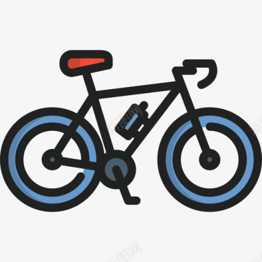 自行车健身房5线颜色图标图标