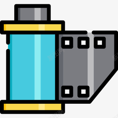 底片80年代6线性颜色图标图标