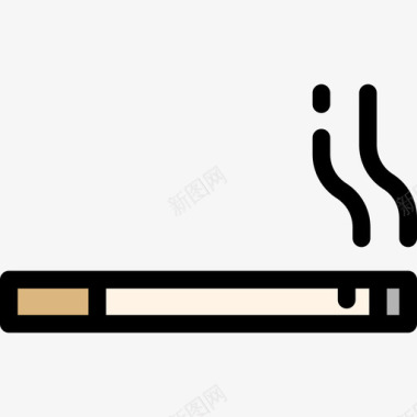 雪茄香烟香烟嬉皮士13线性颜色图标图标