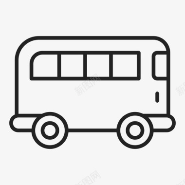 校车公共汽车公共交通校车图标图标