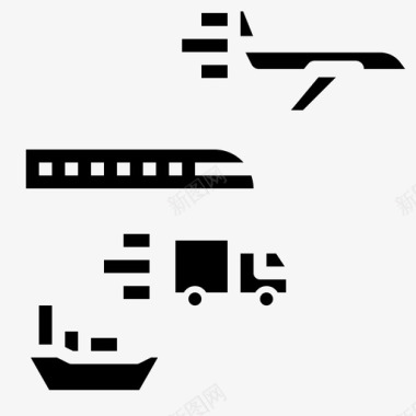 物流飞机轮船图标图标