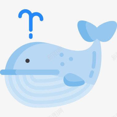 鲸鱼海洋生物3扁平图标图标