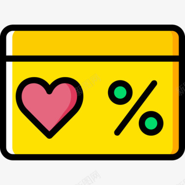 优惠优惠券浪漫生活10黄色图标图标