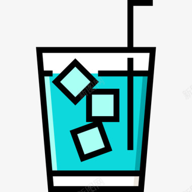 水夏季食品饮料4线性颜色图标图标