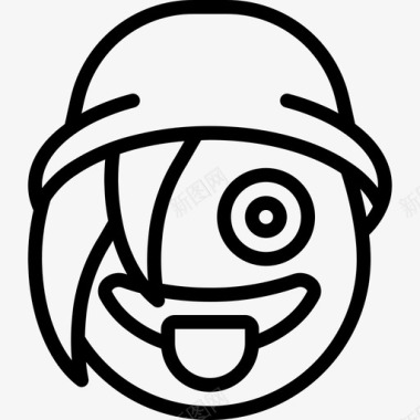 舌表情8线性图标图标