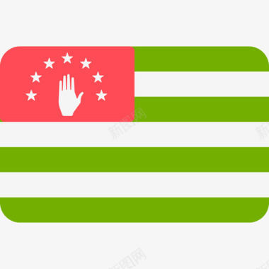 阿布哈兹国际国旗6圆形矩形图标图标