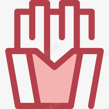 薯条食品和餐厅6红色图标图标