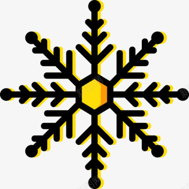 雪花雪花冬天黄色图标图标