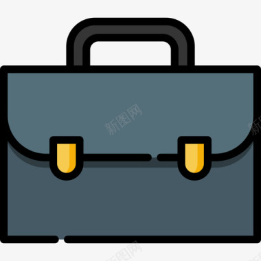 行李箱员工2人线性颜色图标图标