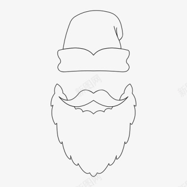 圣诞老人胡子小胡子图标图标