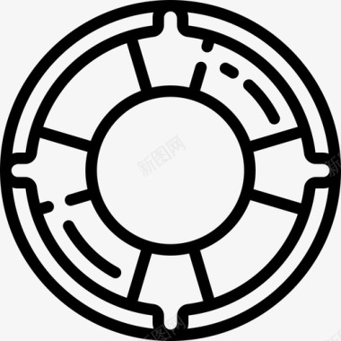 安全救生圈安全线性图标图标