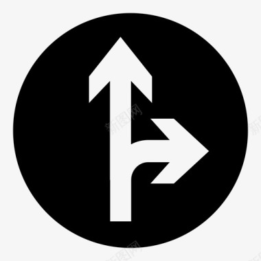 前方或右侧标志道路标志图标图标