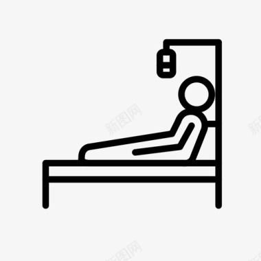 住院点滴卧床休息躺着图标图标