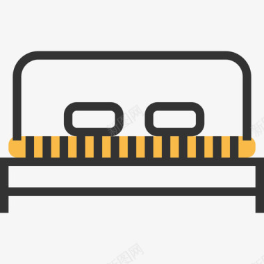 双人床家具30黄影图标图标