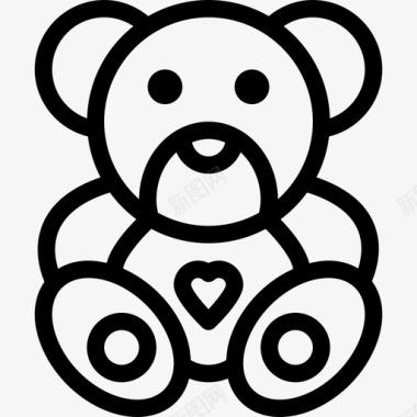 泰迪熊泰迪熊婴儿直系图标图标