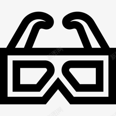 3d眼镜80年代7线性图标图标